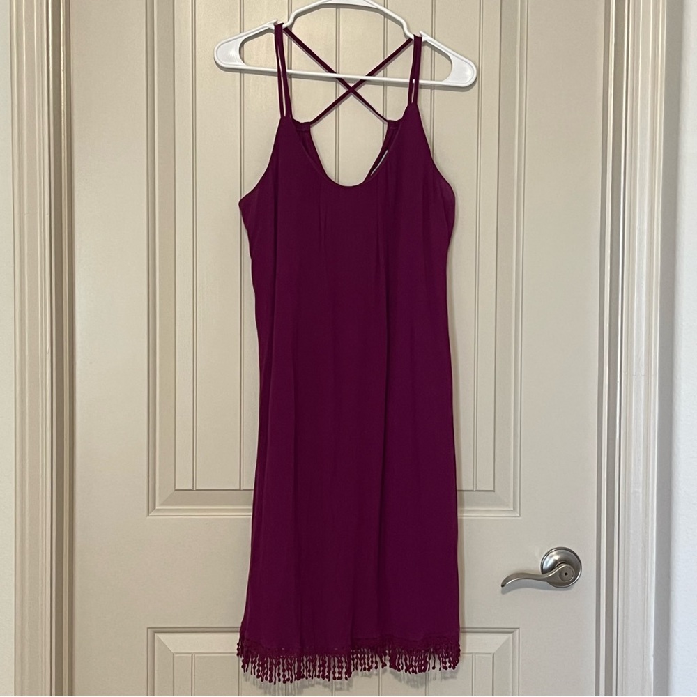 Purple dress with fringe